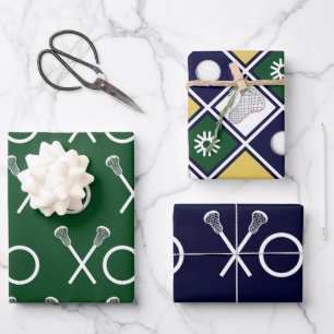 Lacrosse Sports Gift Wrapping Paper Sheets
