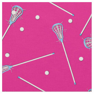 Lacrosse Sports Girls Pink Decor Fabric
