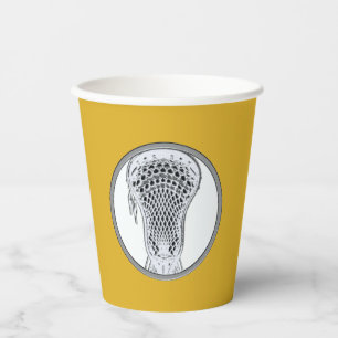 Lacrosse Sports Gold Paper Cups