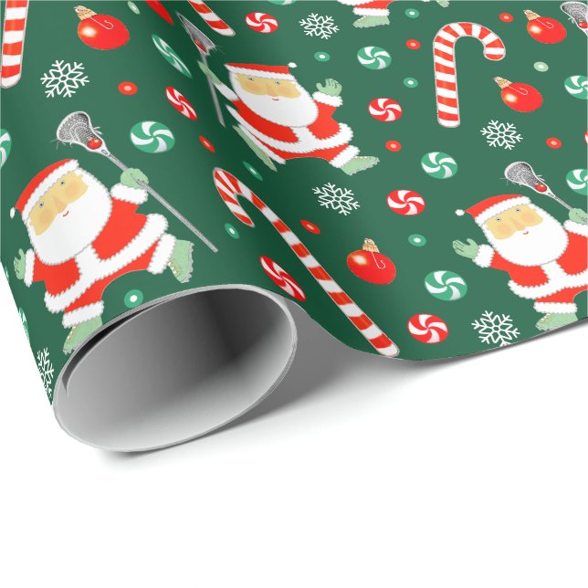 Lacrosse Sports Holiday Gift Wrapping Paper (Roll Corner)