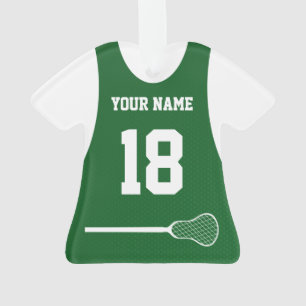 Lacrosse Sports Jersey Green with Number Ornament