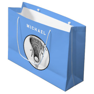 Lacrosse Sports Light Blue Large Gift Bag