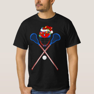 Lacrosse Sports Lover Xmas Santa Hat Lacrosse Chri T-Shirt