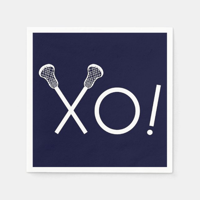 Lacrosse Sports Navy Blue Napkin (Front)