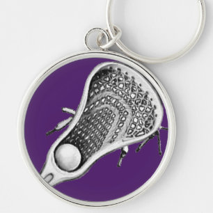 Lacrosse Sports Purple Key Ring