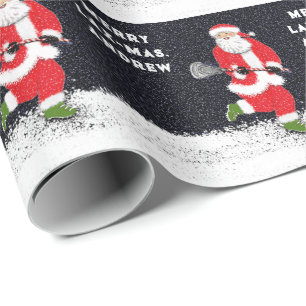 Lacrosse Sports Santa Wrapping Paper