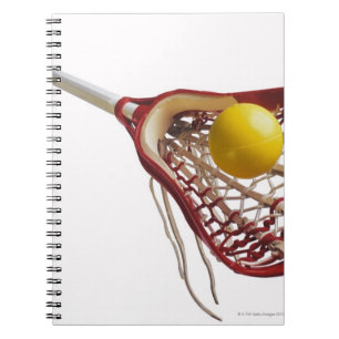 Lacrosse stick and ball spiral notebook