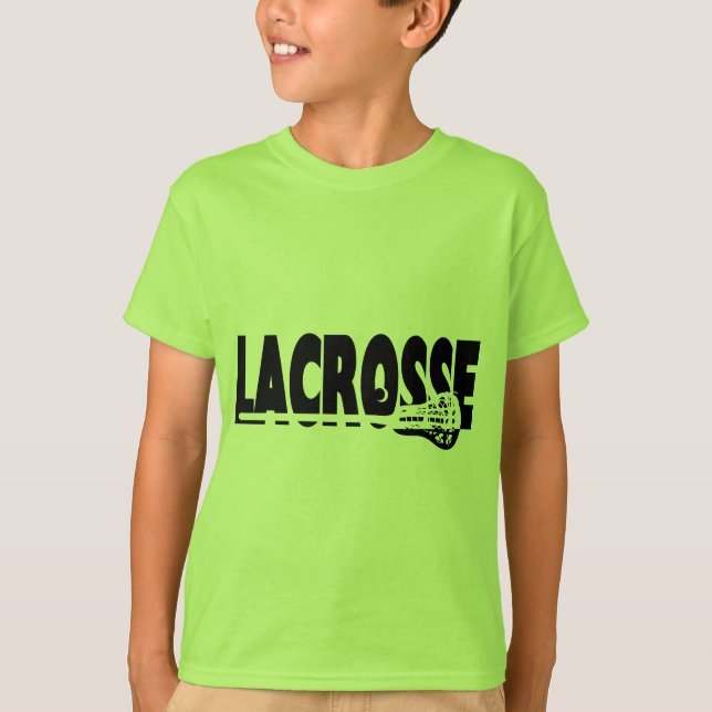 Lacrosse Stick Black and White T-Shirt (Front)