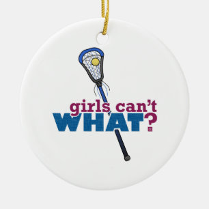 Lacrosse Stick Blue Ceramic Tree Decoration