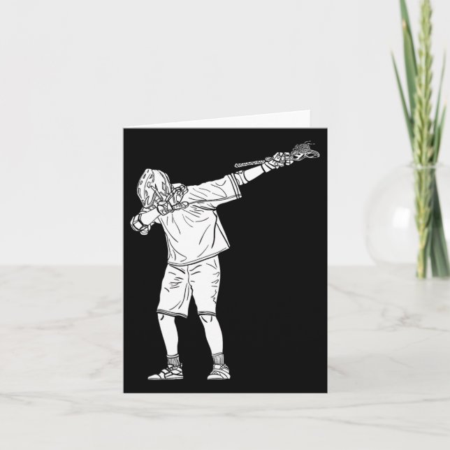 Lacrosse Stick Boy Dabbing Youth Dab Dance  Card (Front)