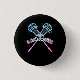 Lacrosse Stick For Lacrosse Players Sport Lax Butt 3 Cm Round Badge