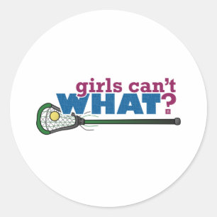 Lacrosse Stick in Green Classic Round Sticker
