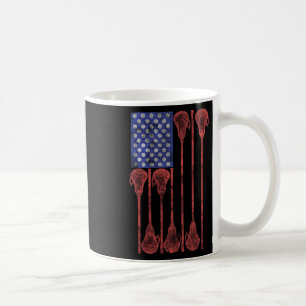 Lacrosse Stick Lax American Flag  Coffee Mug
