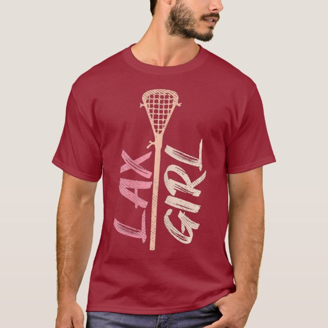 Lacrosse Stick Lax Girl Player Mum Goalie Wife T-Shirt (Front)
