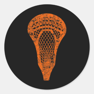 Lacrosse Stick Vintage Orange Team Colour Lax Tee  Classic Round Sticker