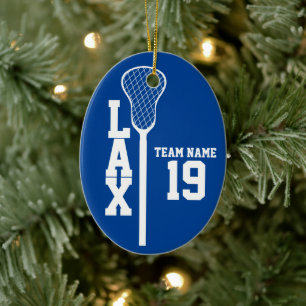 Lacrosse Stick with Photo Color Editable Ceramic Tree Decoration