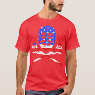 Lacrosse sticks and helmet with US american T-Shirt