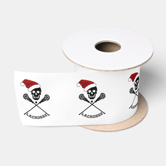 Lacrosse Sticks Christmas  Satin Ribbon (Spool)