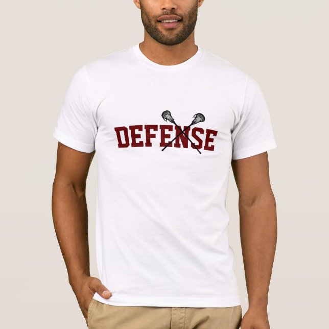 Lacrosse Sticks Defence Player Team Colours  T-Shirt (Front)