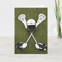 Lacrosse sticks, gloves, balls and sports helmet