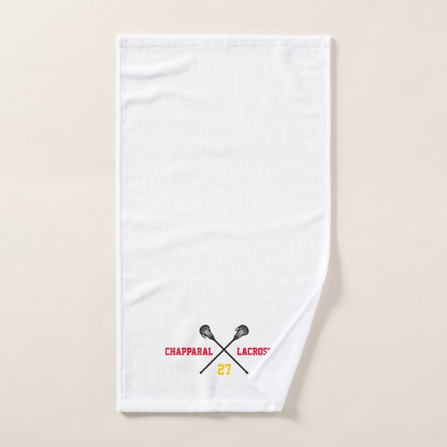Lacrosse Sticks Team Colours Number Sports Hand Towel (Hand Towel)