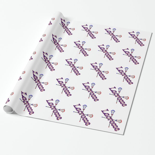 Lacrosse Sticks Wrapping Paper (Unrolled)
