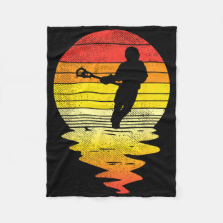 Lacrosse Sunset Retro Lax Player Coach Team Men Wo Fleece Blanket