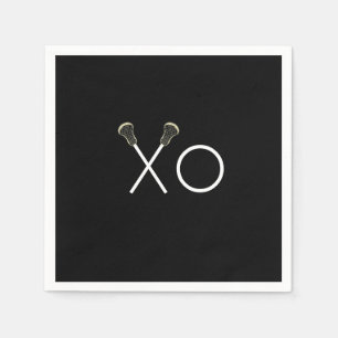 Lacrosse Team Black Napkin