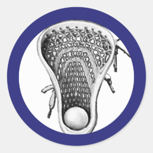 Lacrosse Team Blue Classic Round Sticker