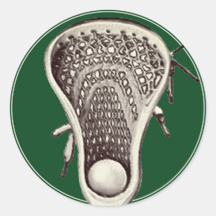 Lacrosse Team Green Classic Round Sticker