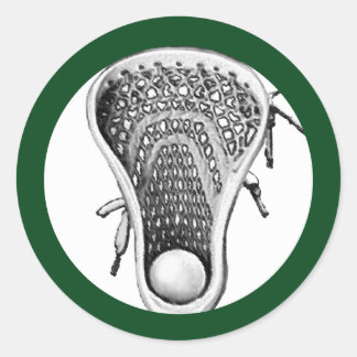 Lacrosse Team Green Classic Round Sticker