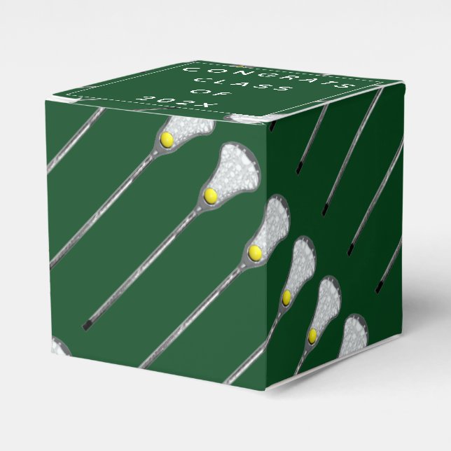 Lacrosse Team Green Favour Box (Front Side)