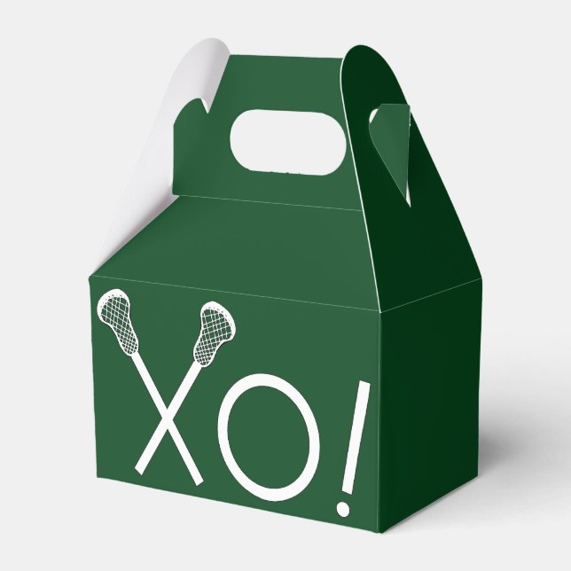 Lacrosse Team Green Favour Box (Front Side)