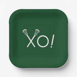 Lacrosse Team Green Paper Plate