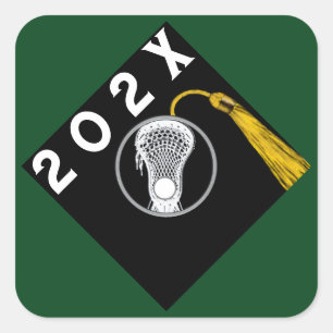 Lacrosse Team Green Senior Night Square Sticker