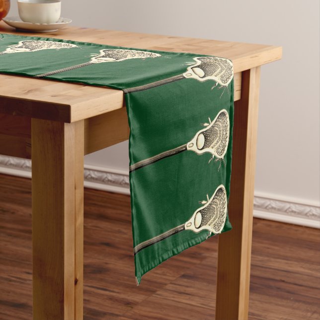 Lacrosse Team Green Short Table Runner (In Situ)
