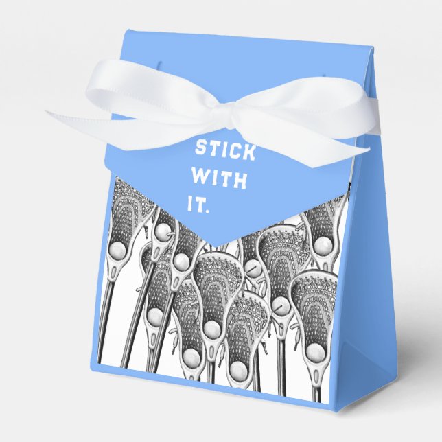 Lacrosse Team Light Blue Favour Box (Front Side)