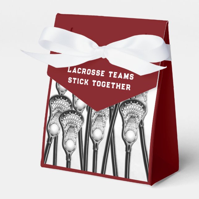 Lacrosse Team Maroon Favour Box (Front Side)