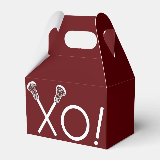 Lacrosse Team Maroon Favour Box (Front Side)