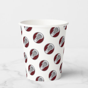 Lacrosse Team Maroon Party Paper Cups
