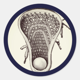 Lacrosse Team Navy-blue Classic Round Sticker