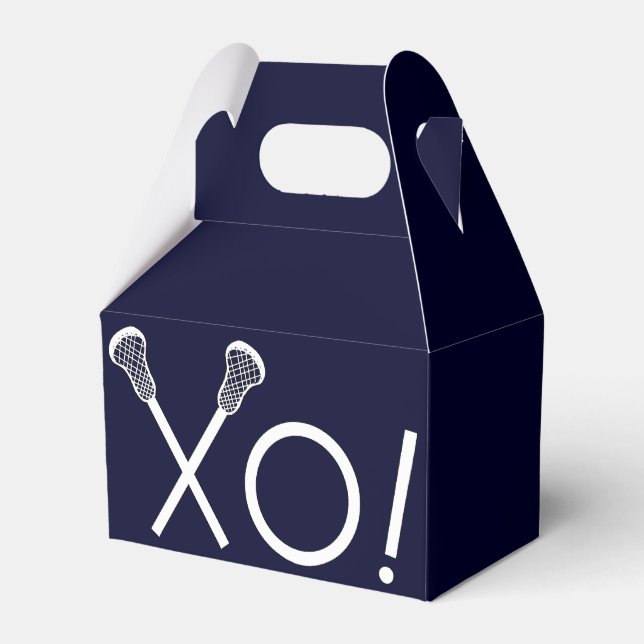 Lacrosse Team Navy Blue Favour Box (Front Side)