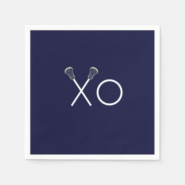 Lacrosse Team Navy Blue Napkin (Front)