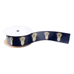 Lacrosse Team Navy Blue Satin Ribbon