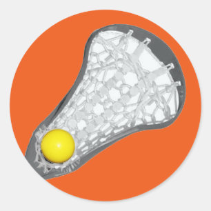 Lacrosse Team Orange Classic Round Sticker