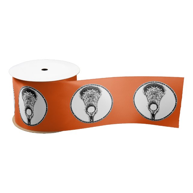Lacrosse Team Orange Satin Ribbon (Spool)
