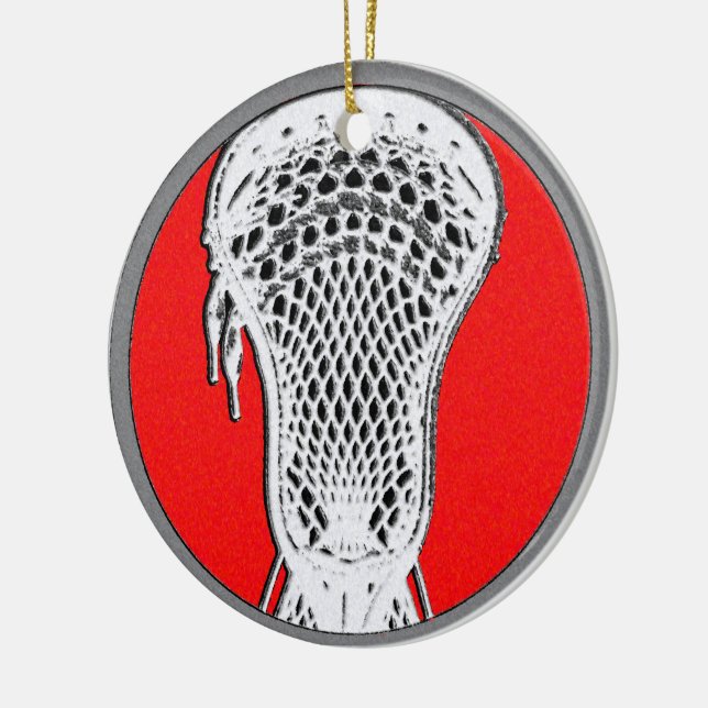Lacrosse Team Player Award Ceramic Tree Decoration (Left)