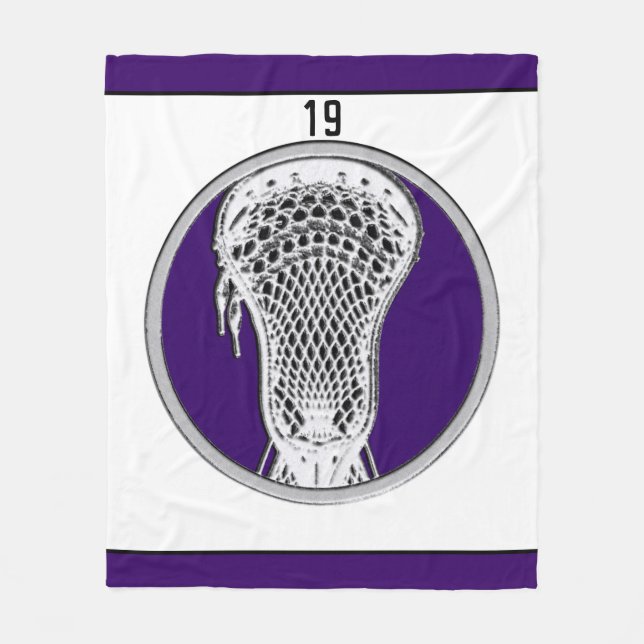 Lacrosse Team Purple Fleece Blanket (Front)