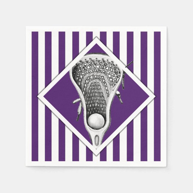 Lacrosse Team Purple Napkin (Front)