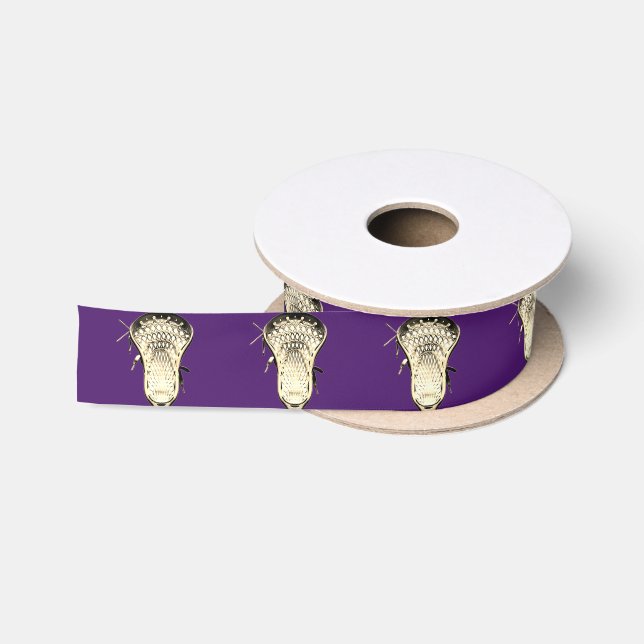 Lacrosse Team Purple Satin Ribbon (Spool)
